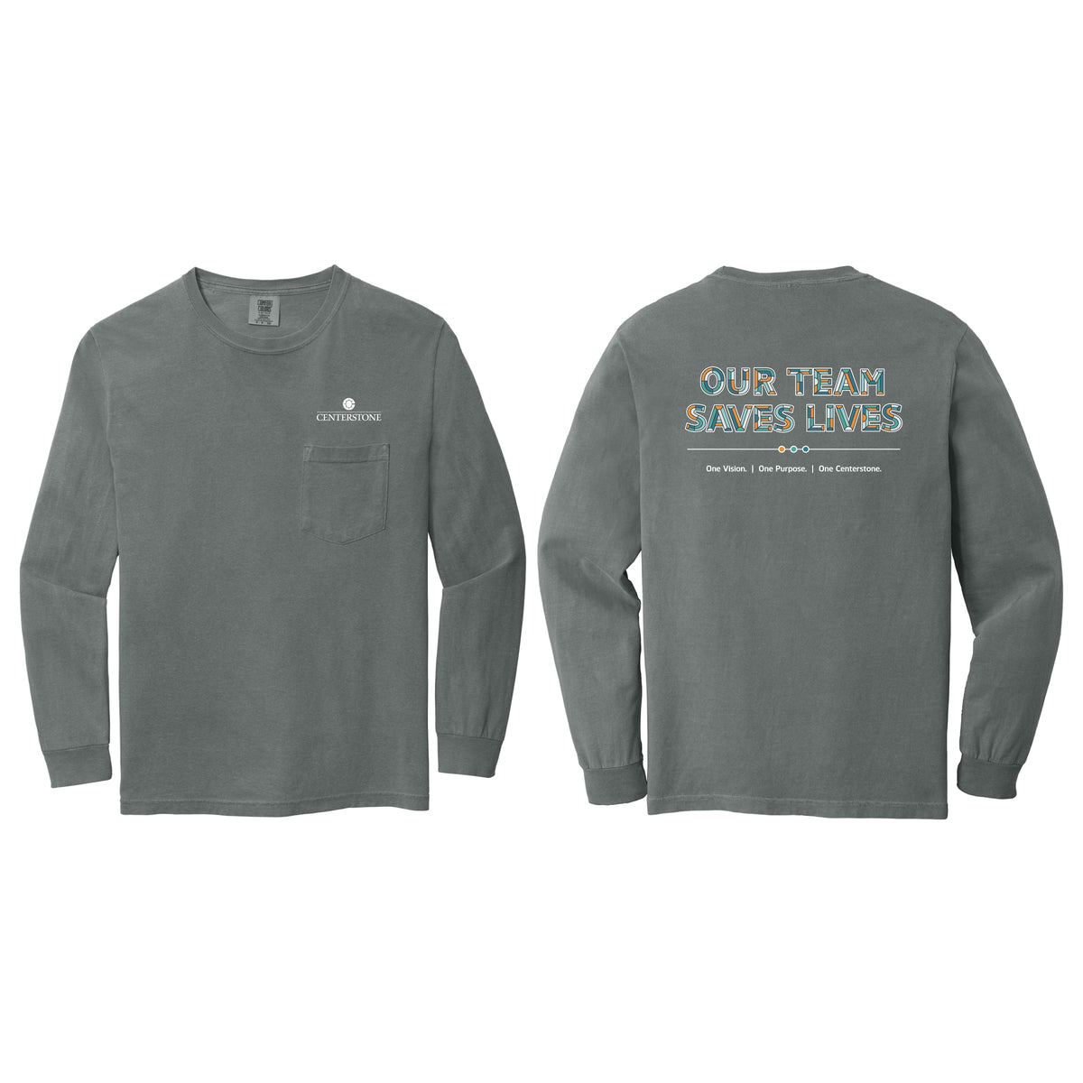 Unisex Custom Comfort Colors Heavyweight Ring Spun Long Sleeve Pocket Tee