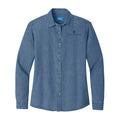 Women’s Custom Port & Co Long Sleeve Value Denim Shirt